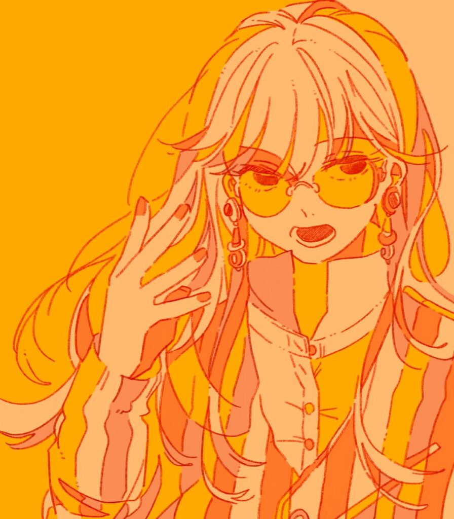 Orange Pinterest PFP with warm curated composition
