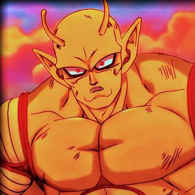 Orange Piccolo PFP with glowing orange aura and powerful transformation form