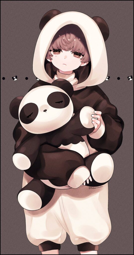 Panda matching PFP set for couples with unified color scheme