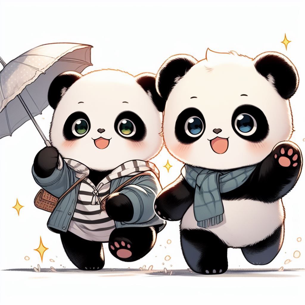 Panda matching PFP set with color-coordinated designs for Instagram duos