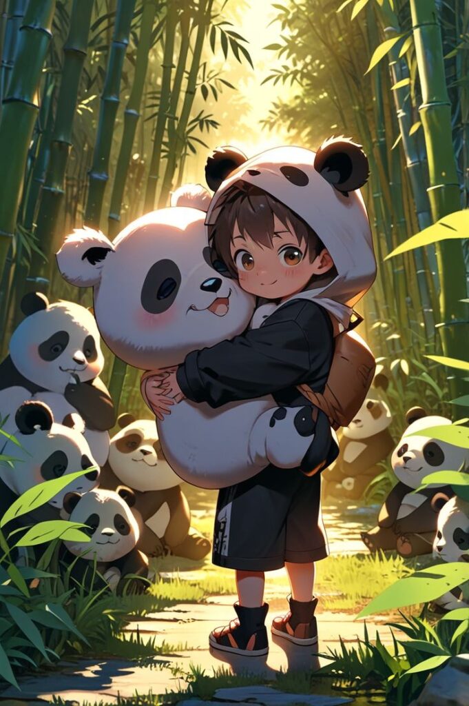 Low-key masculine panda PFP with hoodie detail and clean background