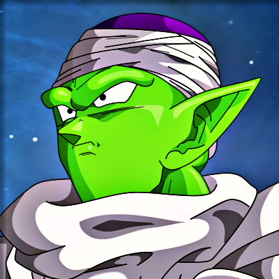 Piccolo aura farming profile picture with balanced green and white tones