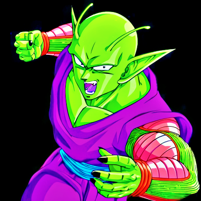 Piccolo aura avatar showing refined energy buildup without explosive effects