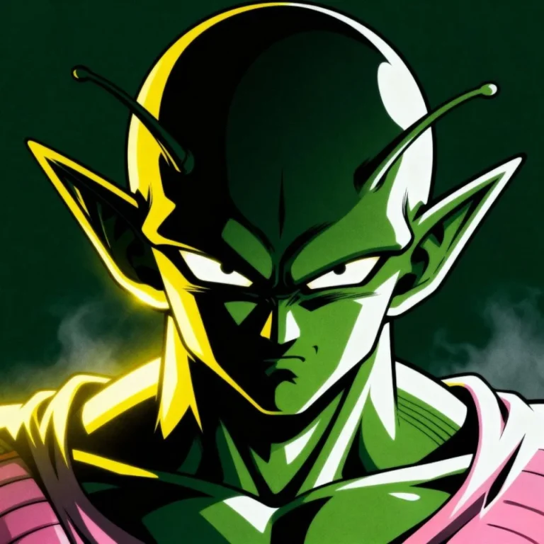 Anime Piccolo PFP showing intense expression with vibrant green tones