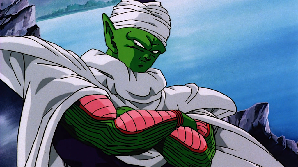 Piccolo aura farming PFP with glowing energy waves and green aura effects