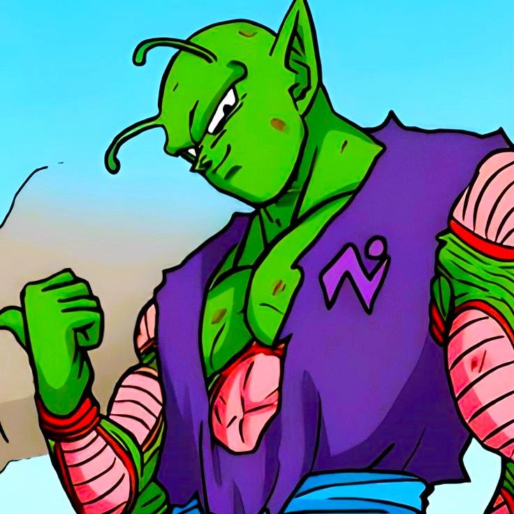 Piccolo aura farming profile picture with light streaks and color gradients
