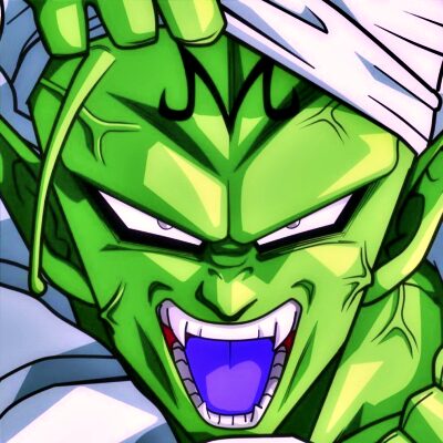 Piccolo DBZ PFP with classic Dragon Ball Z animation style and bold colors