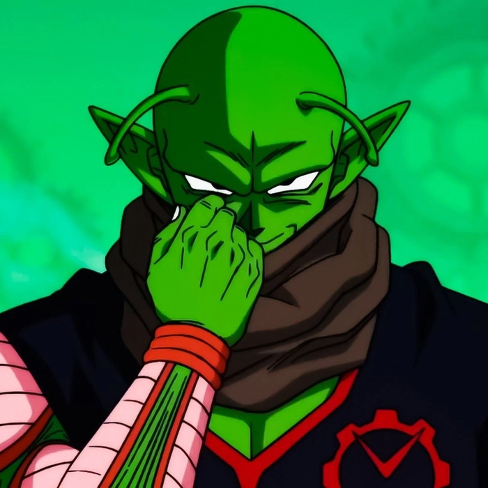 Dragon Ball Z Piccolo profile picture with intense expression and saturated palette