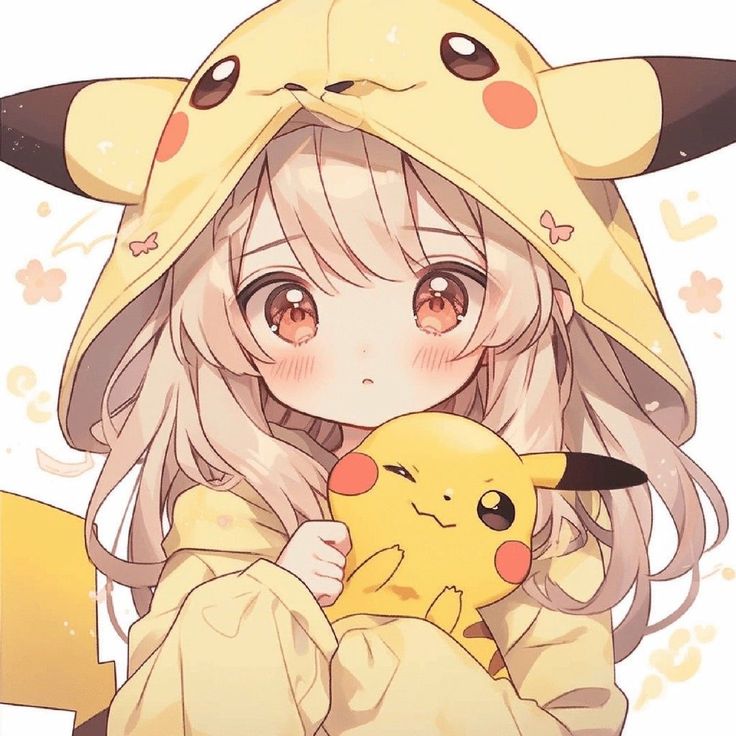 Feminine Pikachu profile picture with blush tones and gentle lighting