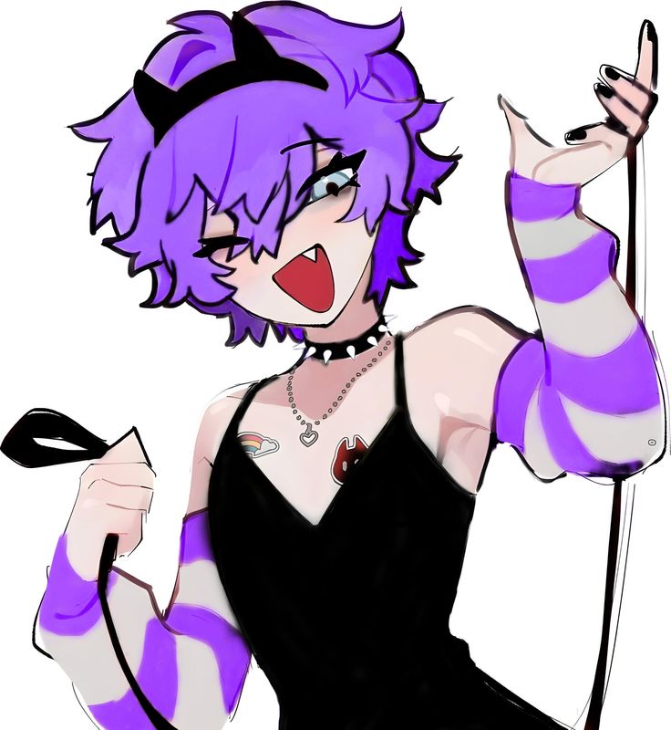 purple femboy PFP dark gradient