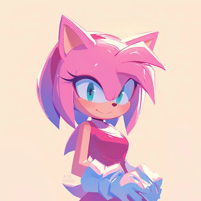 sad Amy Rose melancholic muted tone