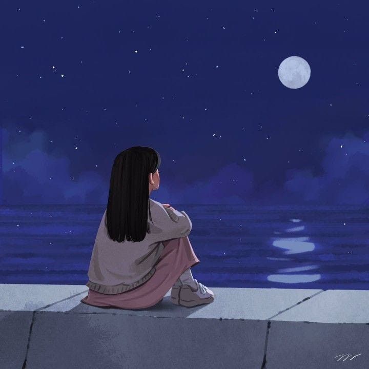 Sad PFP Pinterest style with film texture, pastel overlay, and atmospheric lighting