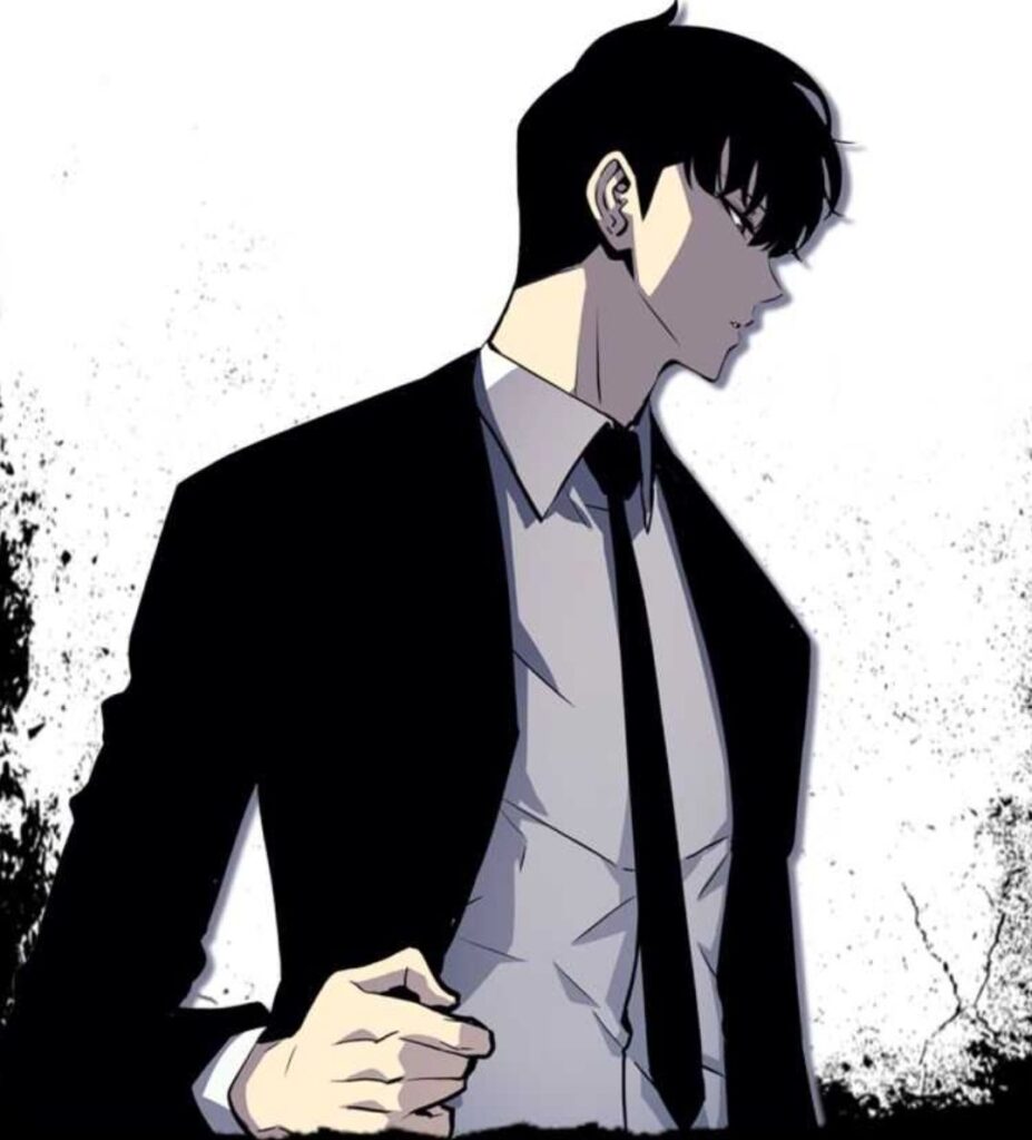 Solo Leveling black and white PFP manga style