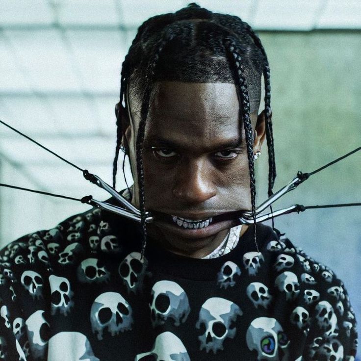 Absurd distorted Travis Scott funny profile picture for Discord