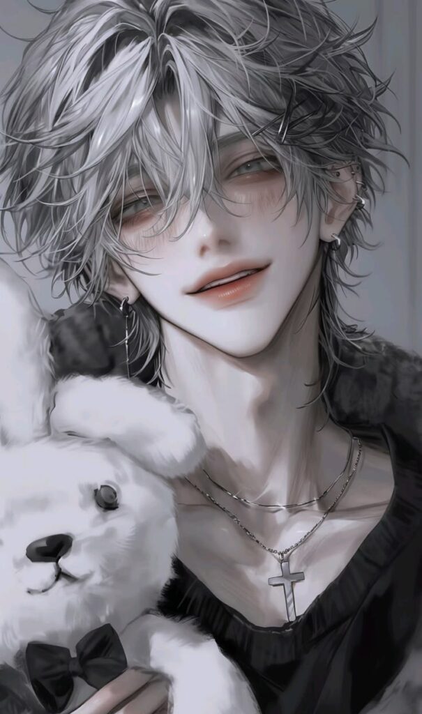 Vampire PFP boy intense expression gothic