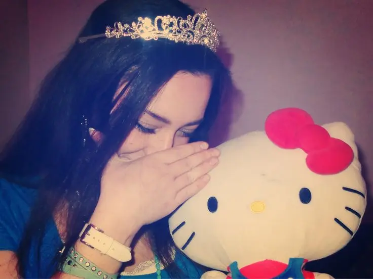 Y2K PFP Hello Kitty pink glitter tiny stars
